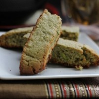 Green Tea Biscotti with Candied Ginger & Pistachio