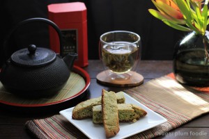 green tea biscotti & flowering jasmine tea